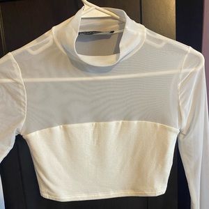 Naked Wardrobe cropped mesh top